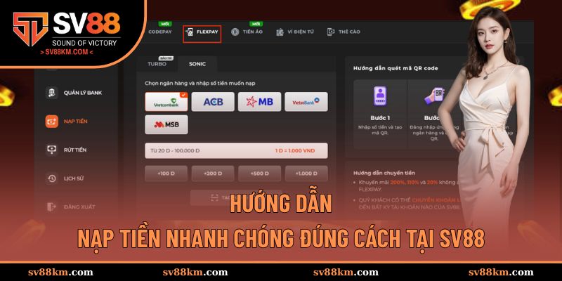 Hướng dẫn nạp tiền nhanh chóng đúng cách tại SV88